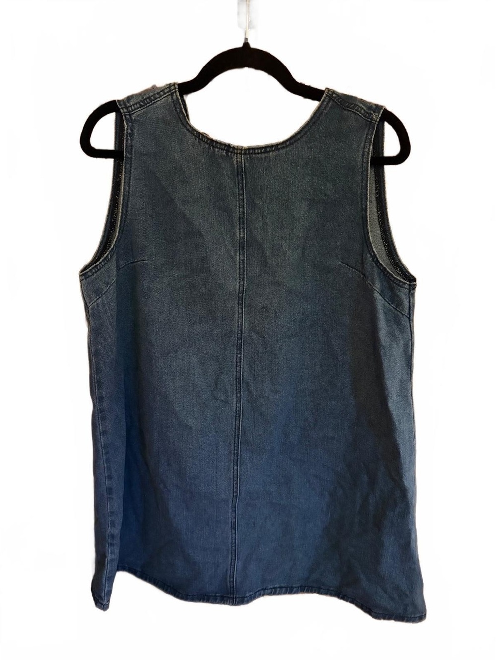 Denim Sleeveless Dress with Tie Back Detail